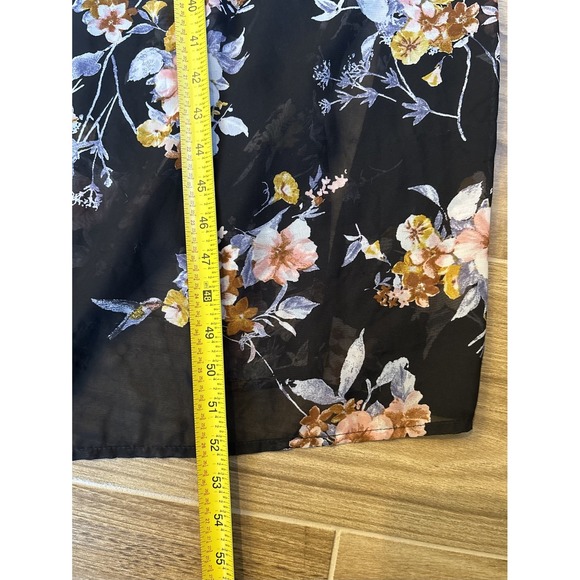 Gilli Black Floral Maxi Dress Sz S Fairy Babydoll Dark Romance Whimsigoth Flirty - Picture 5 of 9